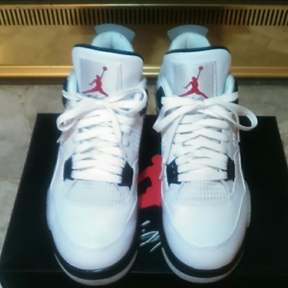 Jordan 4 white cement.